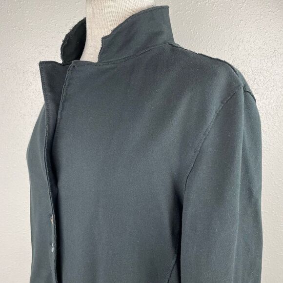 White Lotus Black Button Down Jacket Size L EUC - Picture 2 of 8